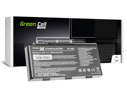 Green Cell PRO Batteri BTY-M6D för MSI GT60 GT70 GT660 GT680 GT683 GT683DXR GT780 GT780DXR GT783 GX660 GX680 GX780