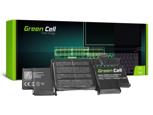 Green Cell Laptop Akku A1493 för Apple MacBook Pro 13 A1502 (sent 2013, mitten av 2014)