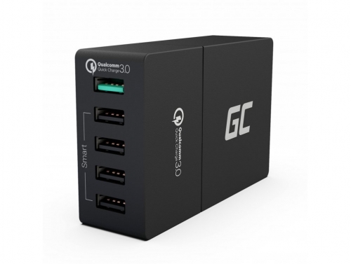 Universalladdare Green Cell ® med snabbladdningsfunktion, 5 USB -portar, QC 3.0