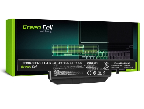 Green Cell Laptop Akku W650BAT-6 för Clevo W650 W650SC W650SF W650SH W650SJ W650SR W670 W670SJQ W670SZQ1
