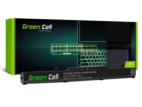 Green Cell Laptop -batteri A41N1611 för Asus GL553 GL553V GL553VD GL553VE GL553VW GL753 GL753V GL753VD GL753VE FX553V FX753 FX75