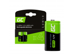 Green Cell Batterie 4x C R14 HR14 Ni-MH 1.2 V 4000 mAh