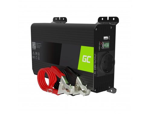 Green Cell ® inverter spänningsomvandlare 12V till 230V 300W / 600W