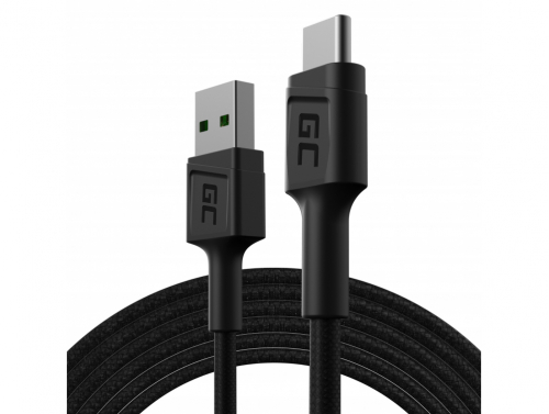 Kabel USB-C Typ C 2m Green Cell PowerStream med snabbladdning, Ultra Charge, Quick Charge 3.0