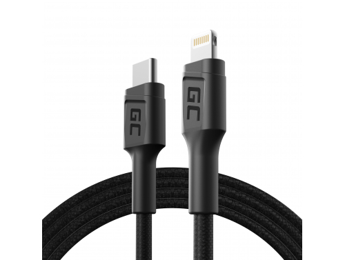 Kabel Lightning USB-C 1m MFi Green Cell Power Stream med snabbladdning för Apple iPhone