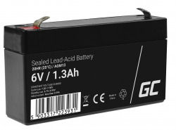 Green Cell ® AGM 6V 1.3Ah batteri VRLA blybatterileksaker elektriska leksaker larmar barnfordon
