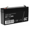 Green Cell ® AGM 6V 1.3Ah batteri VRLA blybatterileksaker elektriska leksaker larmar barnfordon