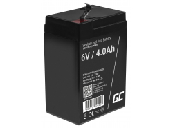 Green Cell ® AGM 6V 4Ah batteri VRLA blybatterileksaker elektriska leksaker larmar barnfordon