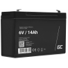 Green Cell ® AGM 6V 14Ah batteri VRLA blybatteri Unbemann fiskeskärare båtskoter gräsklippare gräsklippare