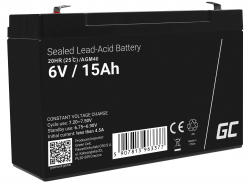 Green Cell ® AGM 6V 15Ah batteri VRLA blybatterileksaker elektriska leksaker larmar barnfordon
