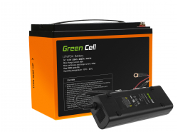 Green Cell® LiFePO4 batteri 38Ah 12,8V 486Wh litiumjärnfosfatbatteri med laddare solcellsanläggning husbil