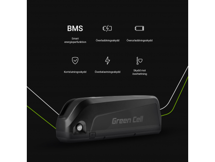 Green Cell Batteri för Elcykel 36V 20Ah 720Wh Down Tube Ebike EC5 till  Ancheer, Samebike, Fafrees med Laddare
