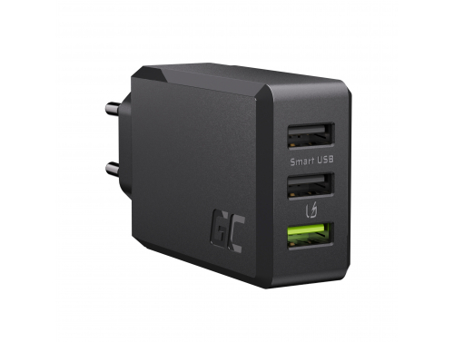 Green Cell Nätladdare 30W GC ChargeSource 3 med Ultra Charge och Smart Charge - 3x USB-A