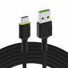 Green Cell Ray USB-C till USB-C kabel 1,2m LED med snabbladdning Ultra Charge, Quick Charge 3.0