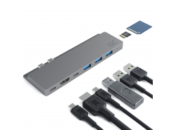 Adapter HUB USB-C Green Cell 8 i 1 (Thunderbolt 3 HDMI USB SD microSD) för MacBook Pro 13"-15" 2016-2019 MacBook Air 2018/2019