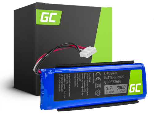 Batteri Green Cell GSP872693 P763098 03 till högtalare JBL Flip 3 / Flip III / Gray / Splashproof, Li-Polymer 3.7V 3000mAh