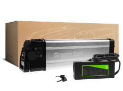 Green Cell Batteri för Elcykel 36V 10,4Ah 396Wh Silverfish Ebike 4 Pin till Zündapp, Hitway, Vivi, Fafrees med Laddare