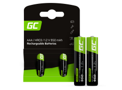 2x Ackumulatorer AAA R3 950mAh Ni-MH laddningsbara Batterier Green Cell