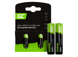 2x Ackumulatorer AAA R3 800mAh Ni-MH laddningsbara Batterier Green Cell
