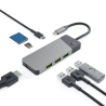 Adapter HUB GC Connect 7i1 (3xUSB-A 3.1 HDMI 4K 60Hz USB-C PD 85W) för Apple MacBook M1/M2, Lenovo X1, Asus ZenBook, Dell XPS