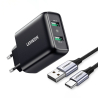 UGREEN USB Laddare, 18W, 2 x USB, Snabbladdning Power Delivery 3.0, Svart färg