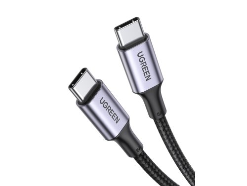 USB-C till USB-C-kabeln från UGREEN 100W, 300 cm, Snabbladdning QC3.0, PD, Hög kvalitet, Svart-silverfärgad
