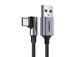 UGREEN USB- till USB-C-vinklad kabel, US284, 3A, 2m, svart