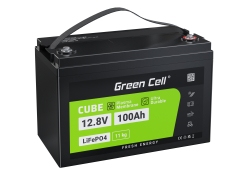 Green Cell® LiFePO4 batteri 12,8V 100Ah 1280Wh LFP litiumbatteri 12V med BMS för husbilssolbatteri utombordare segelbåt