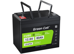 Green Cell® LiFePO4 batteri 12,8V 80Ah 1024Wh LFP litiumbatteri 12V med BMS för solcellsanläggning motorbåt camping marina båt