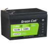 Green Cell® LiFePO4 batteri 12,8V 12Ah 153,6Wh LFP litiumbatteri 12V med BMS för gräsklippare leksaksscooter för barn UPS skoter