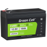 Green Cell® LiFePO4 batteri 12,8V 10Ah 128Wh LFP litiumbatteri 12V med BMS för UPS UPS reserv nödkraftsscooter fyrhjuling