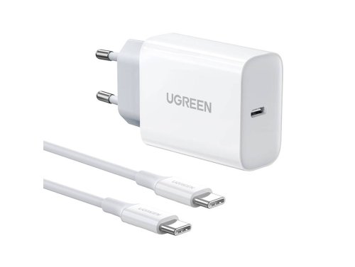 UGREEN 30W Laddare med USB-C Kabel, Snabbladdning, Kompatibel med Samsung, Xiaomi, iPad och MacBook, Lätt och Kompakt