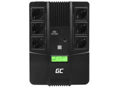 Green Cell Avbrottsfri Strömförsörjning UPS AiO 600VA 360W med LCD-display + Ny Tillämpning
