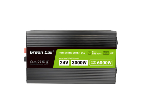 Green Cell ® inverter spänningsomvandlare 12V till 230V 500W / 1000W ren sinusvåg
