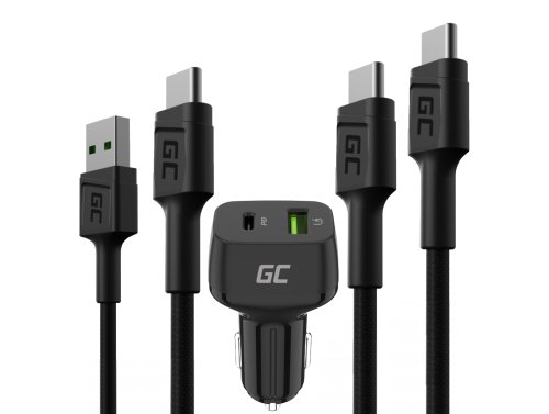 Snabbladdningskit för mobiltelefoner – 48W USB-C USB-A-laddare + 2x 30 cm USB-C-kablar