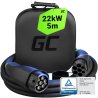 GC Snap Laddkabel Typ 2 11kW / 22kW 5m för Tesla Model 3 S X Y, VW ID.3, ID.4, Kia EV6, Audi E-Tron, Fiat 500e, BMW i3, iX