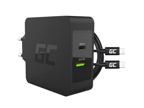 Green Cell 45W USB-C PD-laddare med USB-C-kabel och extra USB-port