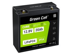 Green Cell CUBE LiFePO4 Batteri 20Ah 12.8V 256Wh LFP litiumbatteri 12V för Traktorer, Gräsklippare, Elfordon, Rullstolar