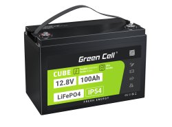 Green Cell CUBE LiFePO4 Batteri 100Ah 12.8V 1280Wh LFP litiumbatteri 12V för Fotovoltaik installation, Husvagnar, Båtar