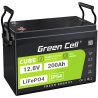 Green Cell CUBE LiFePO4 Batteri 200Ah 12.8V 2560Wh LFP litiumbatteri 12V för Fotovoltaisk installation, Husbilar, Solpaneler