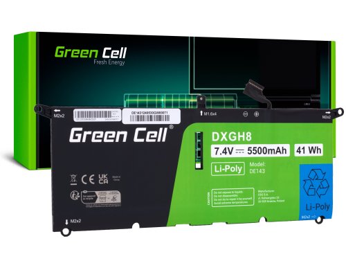 Green Cell Laptop -batteri DXGH8 för Dell XPS 13 9370 9380 Dell Inspiron 13 3301 5390 7390 Dell Vostro 13 5390