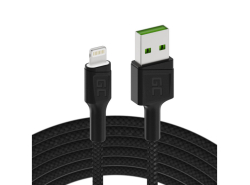 Green Cell Billaddare USB PowerRide Nano36, 2x USB-A, 36W med snabbladdning Ultra Charge + LED Kabel Lightning 120cm