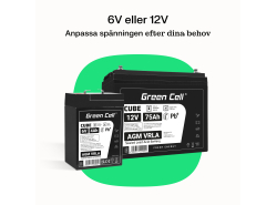 Green Cell CUBE AGM IP54 6V 4.5Ah batteri VRLA blybatterileksaker elektriska leksaker larmar barnfordon