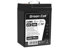 Green Cell CUBE AGM IP54 6V 4Ah batteri VRLA blybatterileksaker elektriska leksaker larmar barnfordon