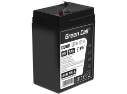 Green Cell CUBE AGM IP54 6V 5Ah batteri VRLA blybatteri leksaker elektriska leksaker larmar barnfordon