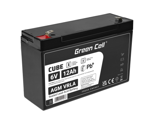 Green Cell ® AGM 6V 12Ah batteri VRLA blybatterileksaker elektriska leksaker larmar barnfordon