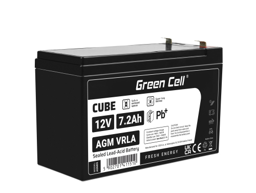 Green Cell ® AGM 12V 7.2Ah batteri VRLA blybatteri leksaker elektriska leksaker larmar barnfordon