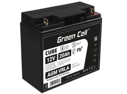 Green Cell ® AGM 12V 20Ah batteri VRLA blybatteri Unbemann Caravan fotovoltaisk rullstol solbatteri