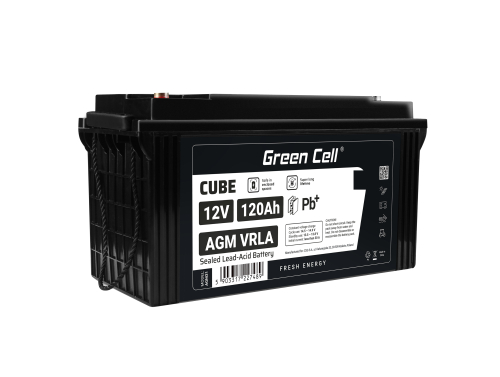 Green Cell® AGM 12V 120Ah Akku VRLA Blei-Batterie Unbemann Caravan Photovoltaik Rollstuhl Solarbatterie