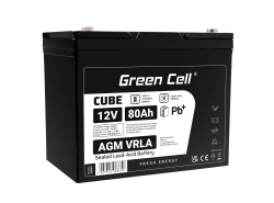 Green Cell ® AGM 12V 80Ah batteri VRLA blybatteri Unbemann fiskeskärare båtskoter gräsklippare gräsklippare